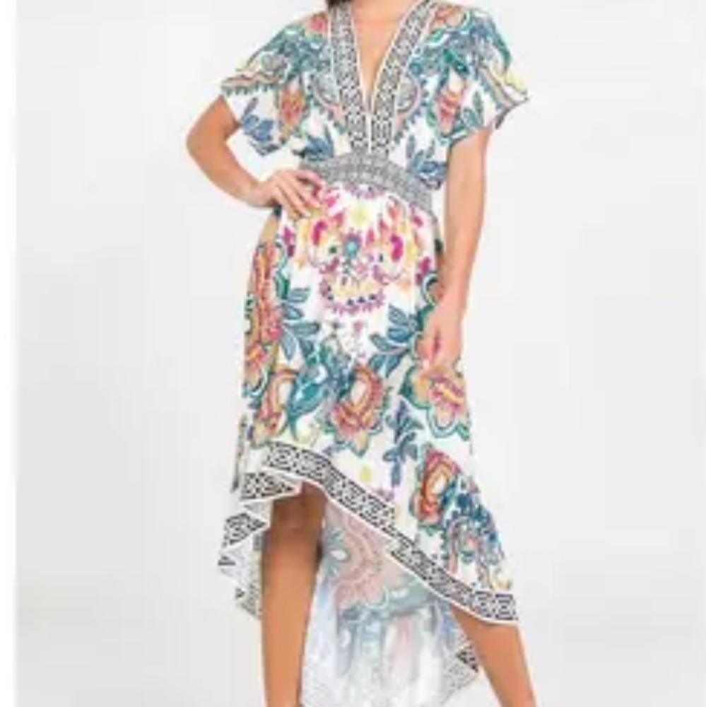FLYING Tomatoes High Low Flowy Sexy Fun Spring Dress Size L
